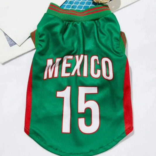 Pet Sports Jersey Shirt for Dogs and Cats, Lightweight Breathable Sleeveless Mesh Puppy Vest, Cute Soccer Style Pet Outfit for Small Medium Pets, Parties, Photos, Walks and Game Day