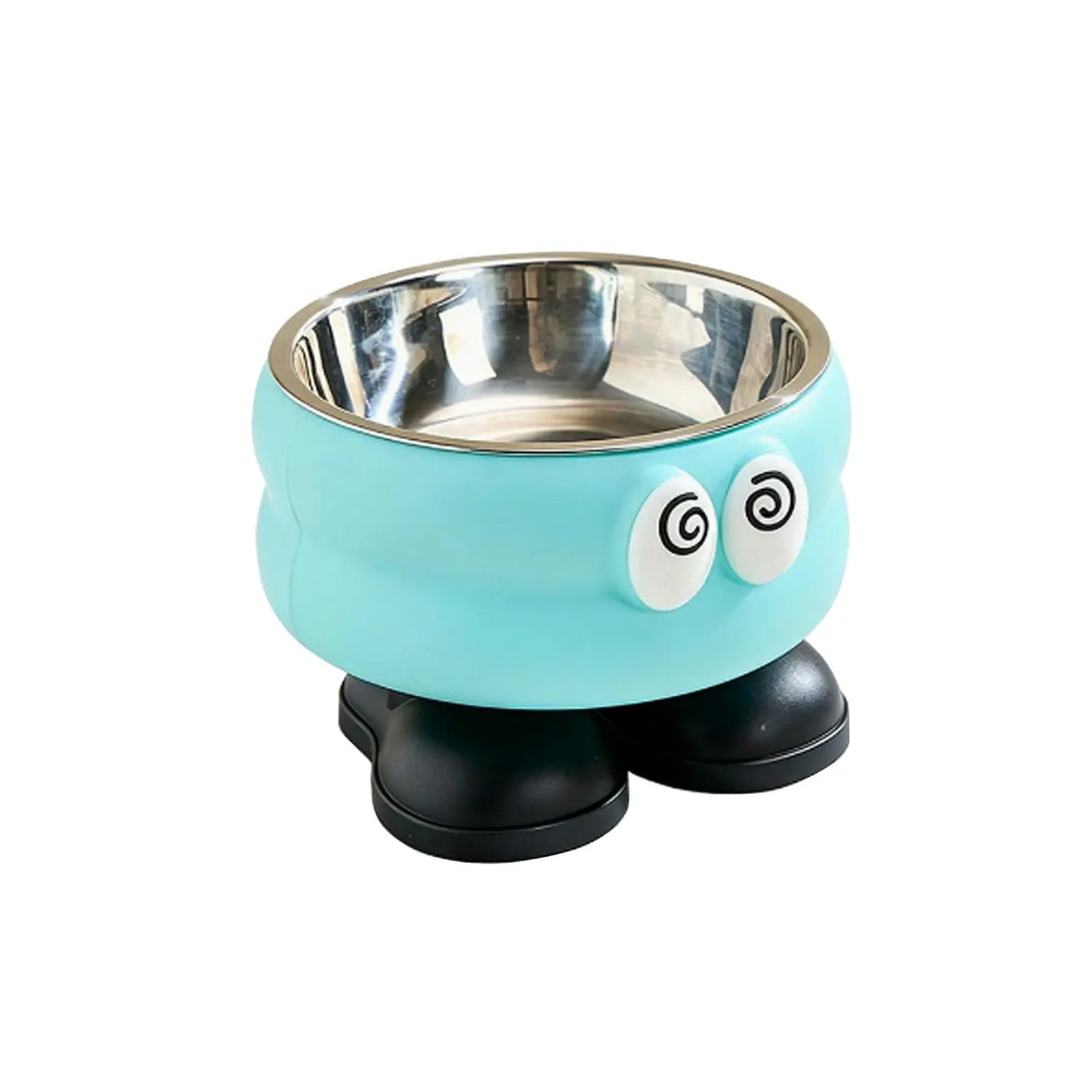 （Gifts Ship Separately）Elevated Pet Bowl with Cute Big Eyes, Detachable Stainless Steel Raised Feeding Dish, Pet Food Water Bowl with Feet, Neck Protector Feeder for Dogs Cats