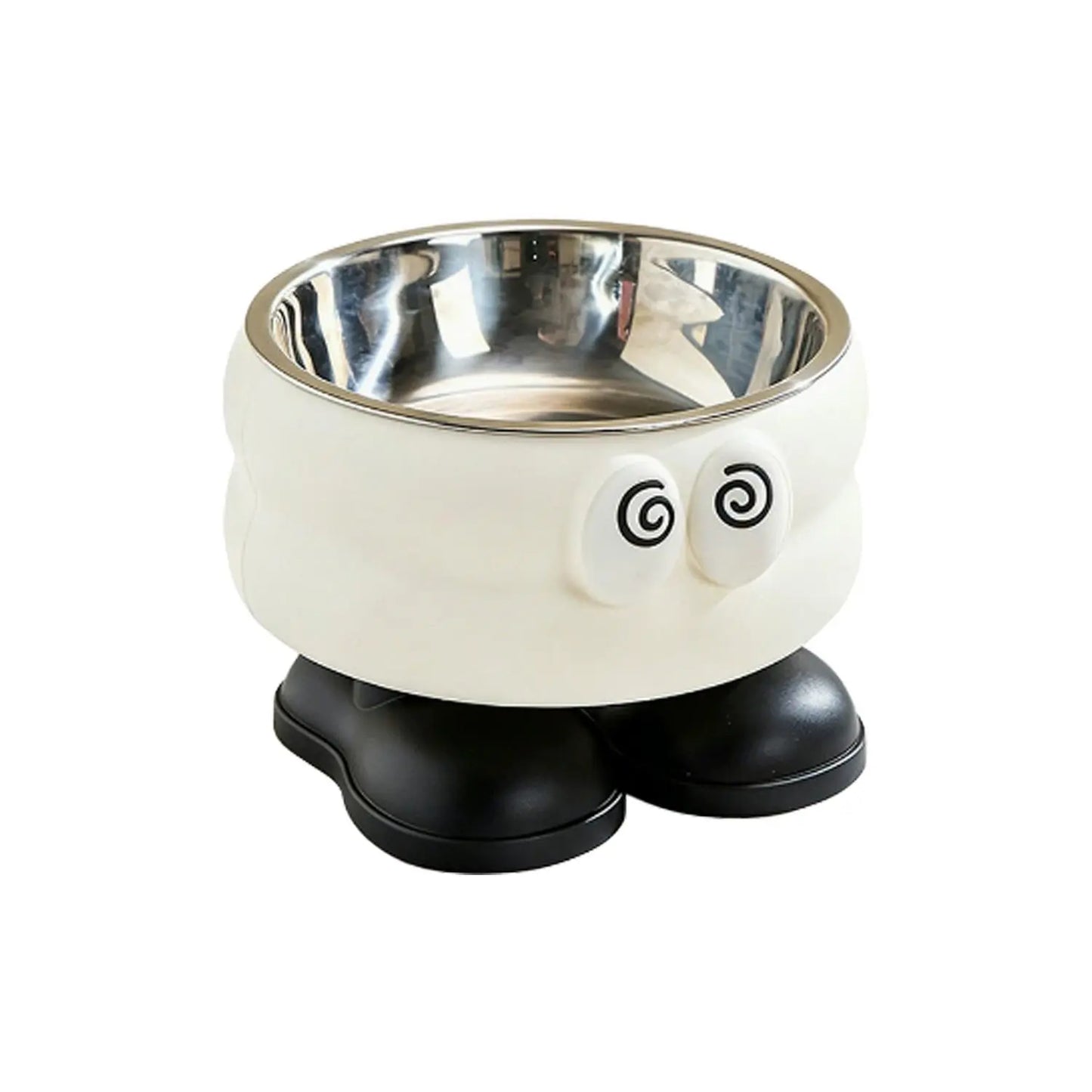 （Gifts Ship Separately）Elevated Pet Bowl with Cute Big Eyes, Detachable Stainless Steel Raised Feeding Dish, Pet Food Water Bowl with Feet, Neck Protector Feeder for Dogs Cats